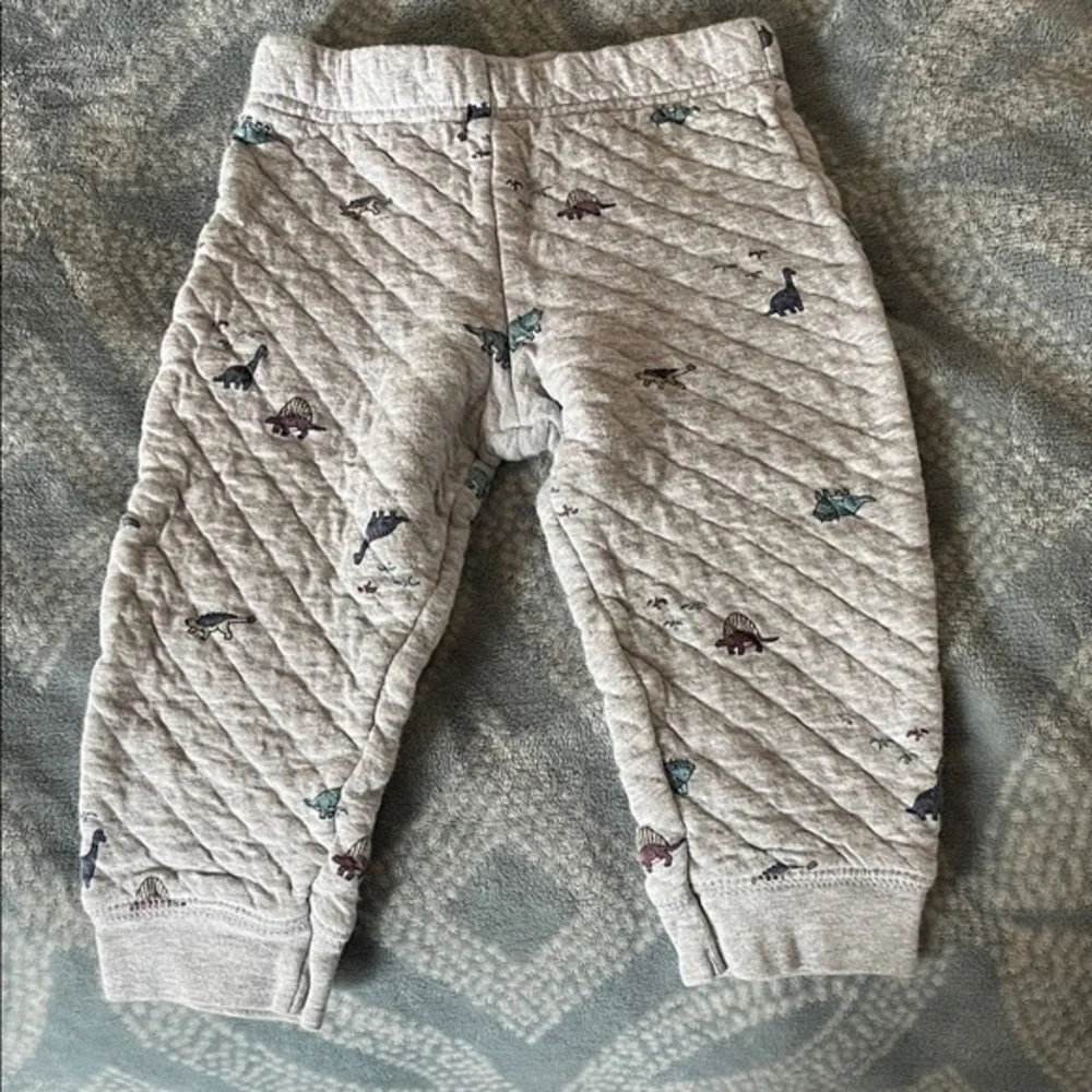 Carter's Gray Dinosaur Print Quilted Joggers Preloved